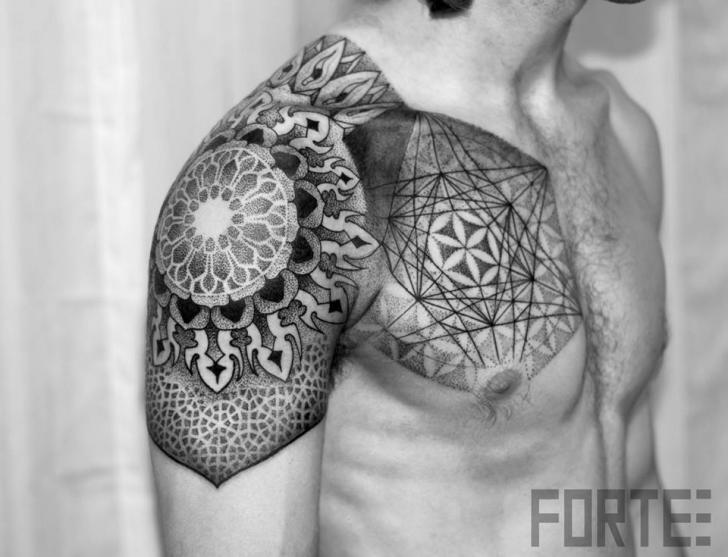 Geometric-Shoulder-And-Chest-Tattoos-2