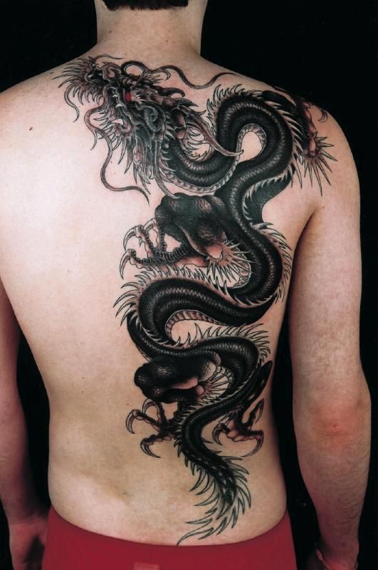 back tattoo black ink