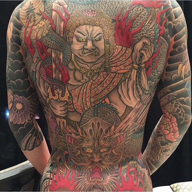 chinese back tattoo for men