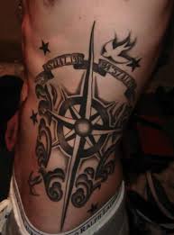 dove and compass tattoo design for men