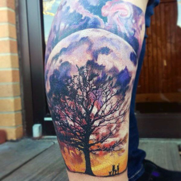 family-tattoos-for-men-tree moon