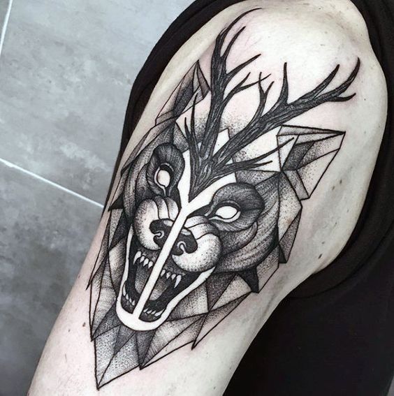 geometric-wolf-tattoo-design-and-idea-on-upper-arm
