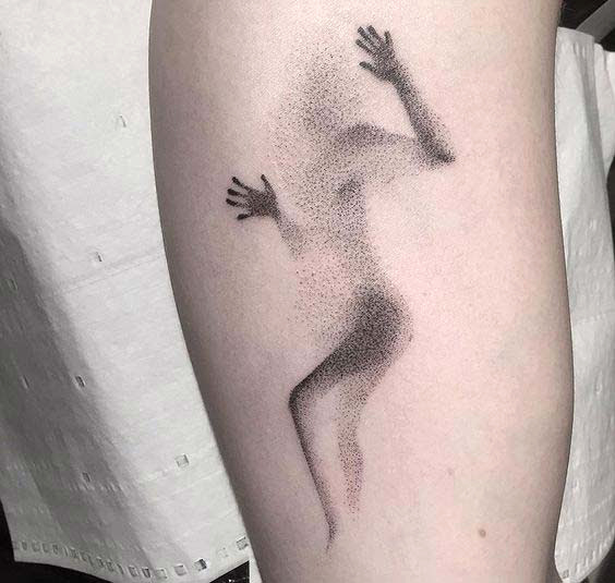 ghost inner bicep tattoo for men