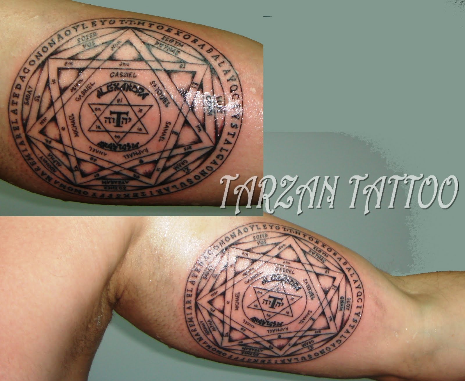 hebrew zodiac inner bicep tattoo for men