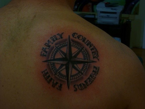 moral compass tattoo design for men