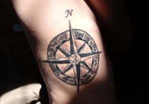 nautical compass tattoo for men