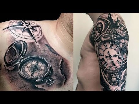 open compass tattoo for guys