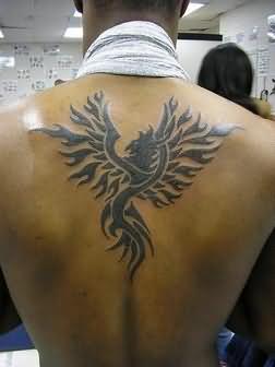 phoenix back tattoo for men