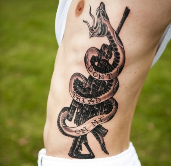 rib cage side tattoo design