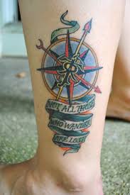 saying compass tattoo design for men