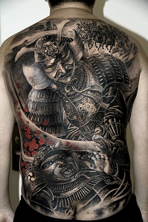 shogun back tattoo for men