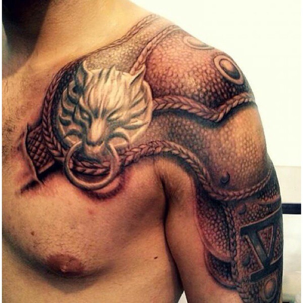 shoulder armor gladiator tattoo