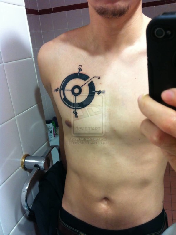 simple compass tattoo for guys