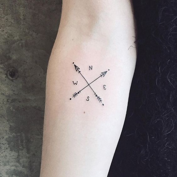 small compass tattoo for men