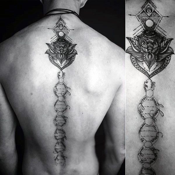 spinal cord back tattoo for men
