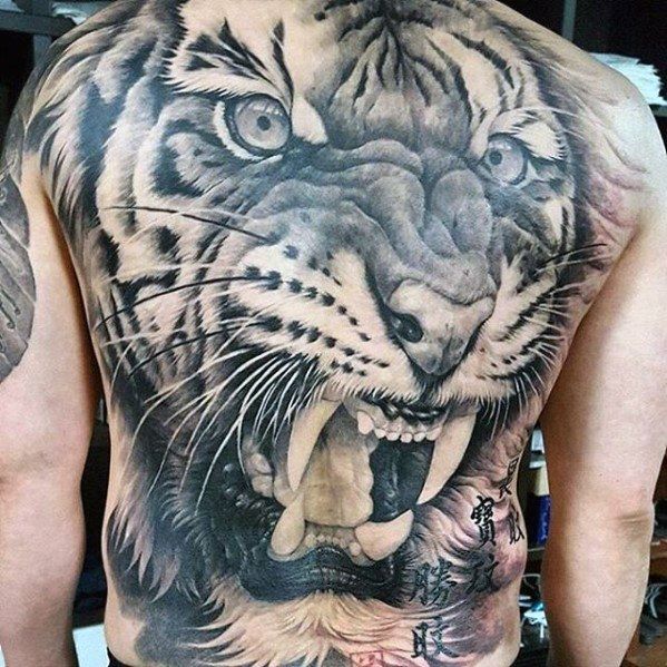 tiger tatto on the back