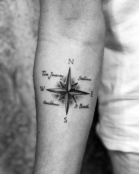 trip compass tattoo for men