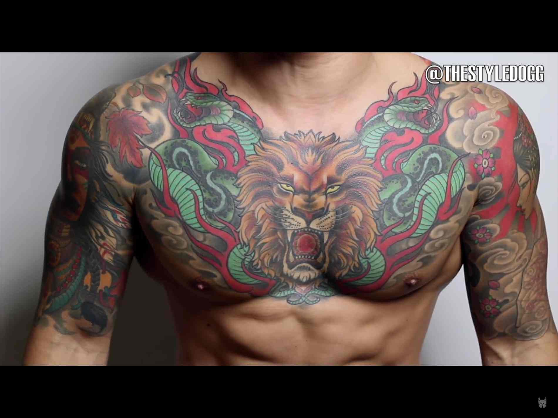 For-Men-On-Chest-rose-tattoo-chest-piece