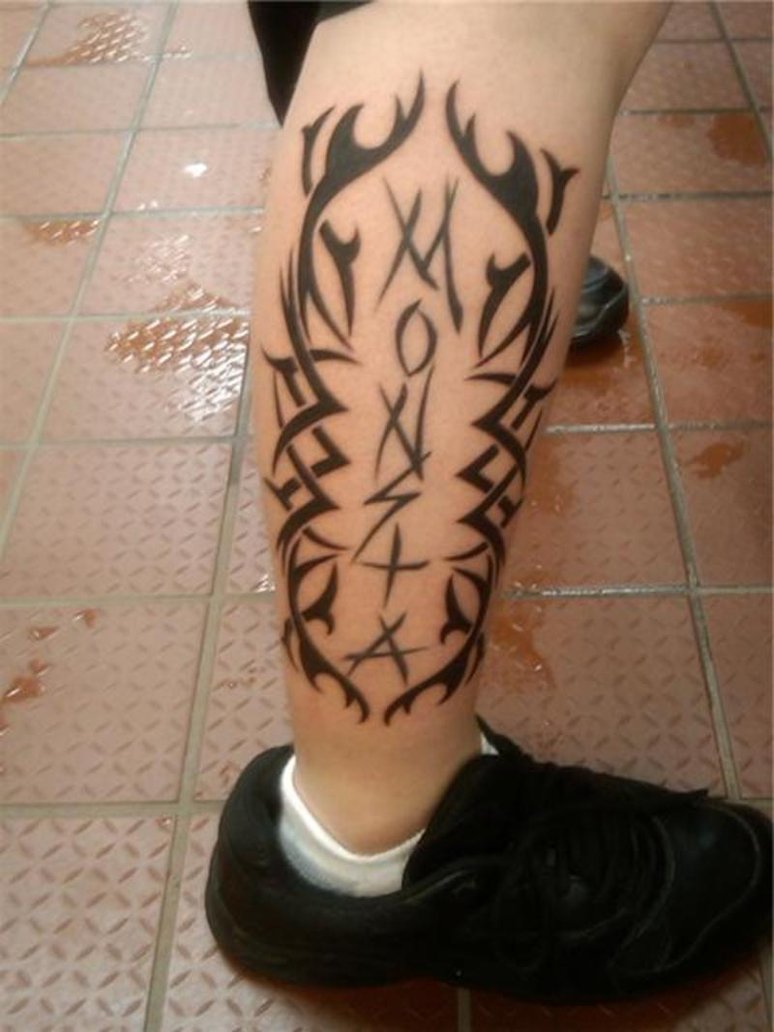 monsta leg tattoo for men