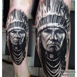 native american leg tattoo for guys