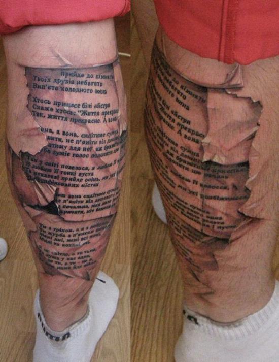 scripture leg tattoo for men