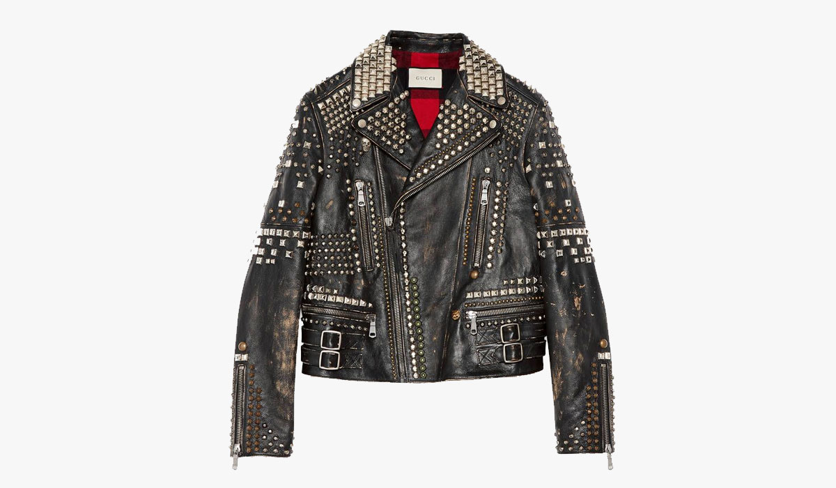 Gucci Studded Leather Biker Jacket