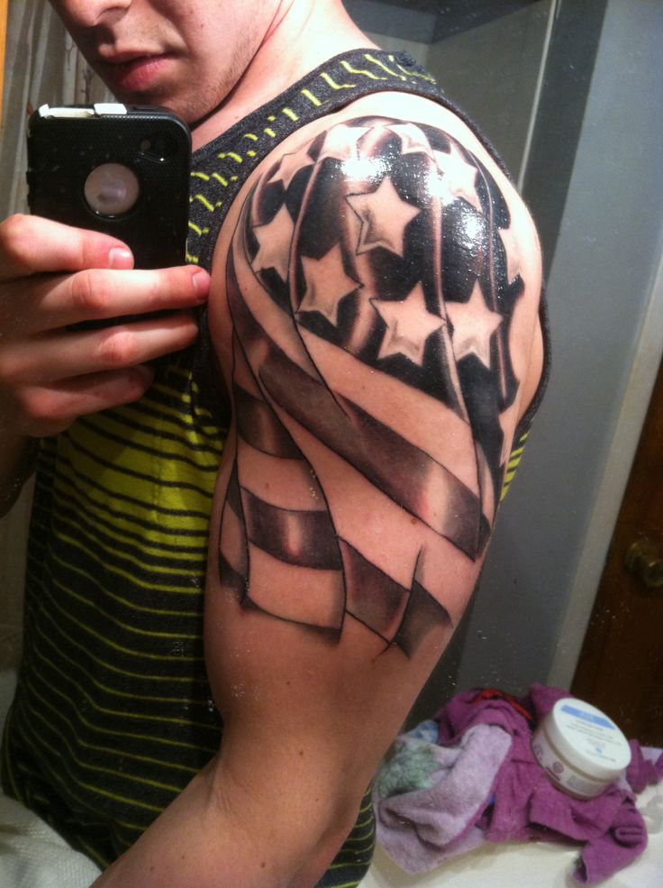 awesome american flag tattoo for men
