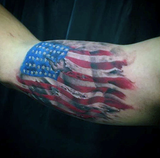 bicep american flag tattoo for men
