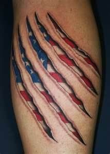 clawed skin american flag tattoo for men
