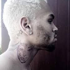 death face neck tattoo for men