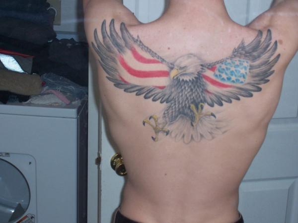 eagle wings american flag tattoo for men