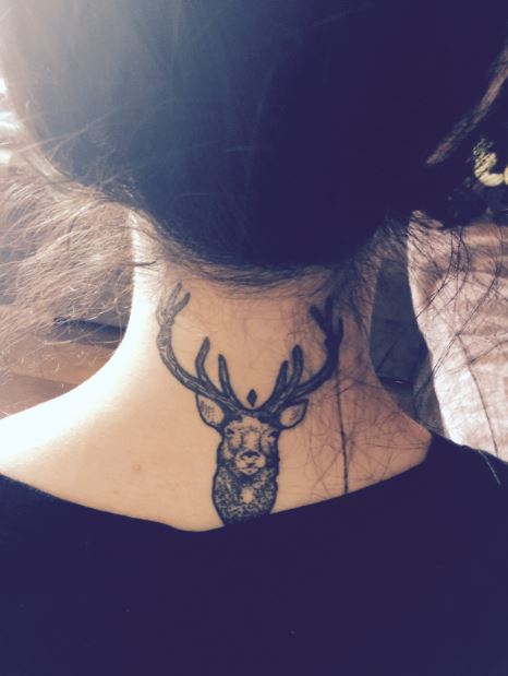 elk neck tattoo for men