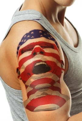 face american flag tattoo for men