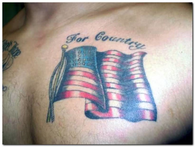 for country american flag tattoo for men