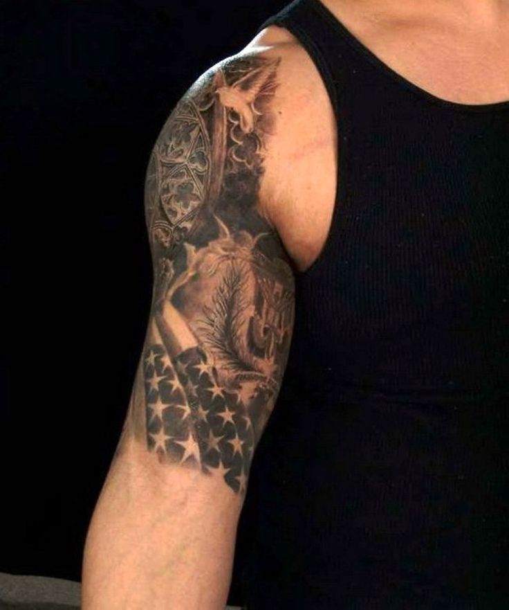 half sleeve american flag tattoo for men