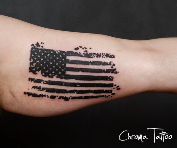 leg american flag tattoo for men