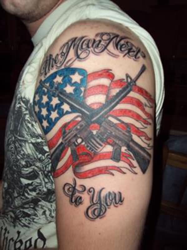 military american flag tattoo for men