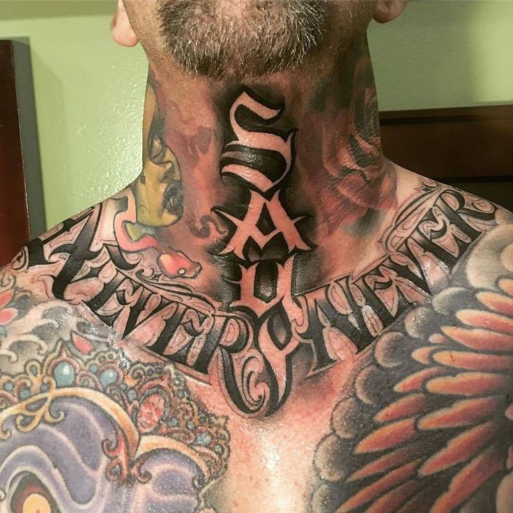 never say never neck tattoo for men