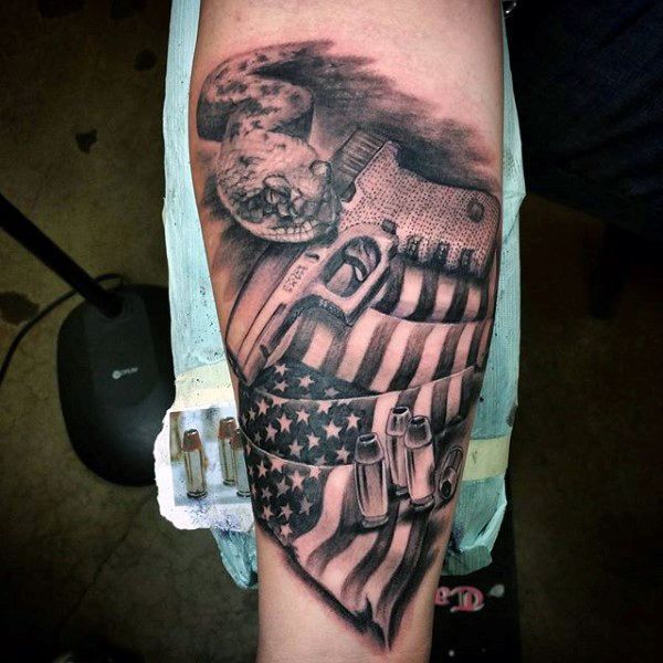 police american flag tattoo for men