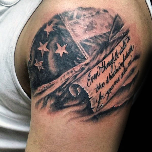 scripture american flag tattoo for men