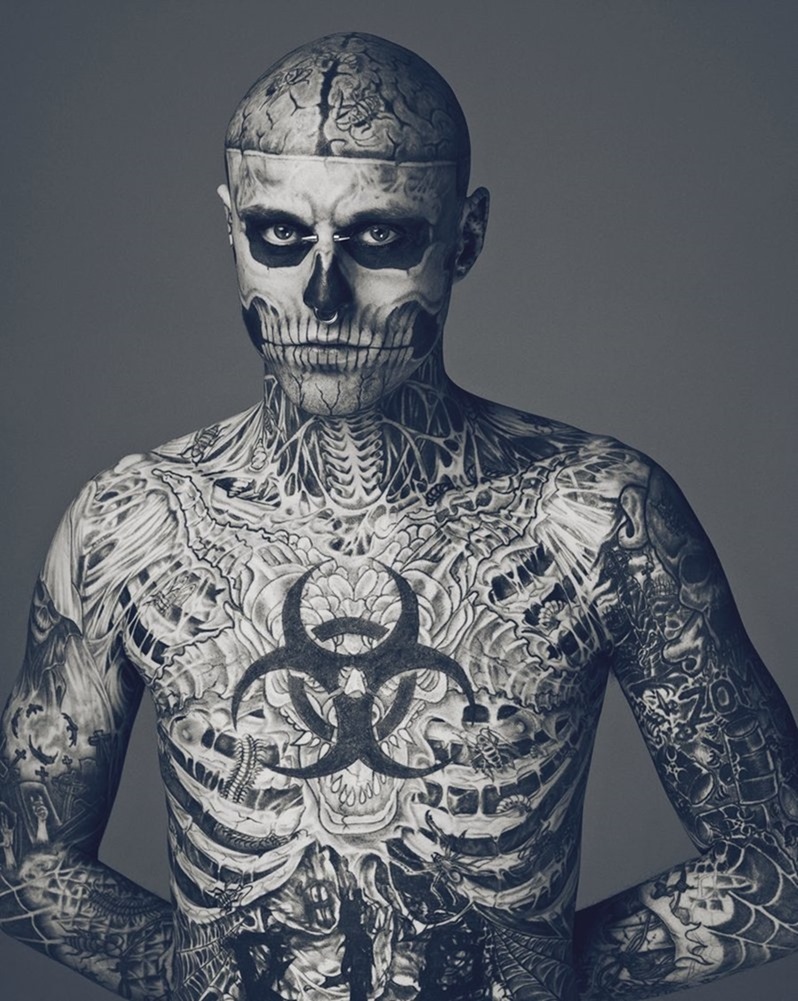 skeleton neck tattoo for men