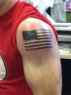 small american flag tattoo for men