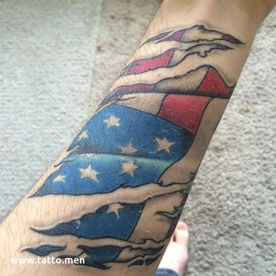 wisps american flag tattoo for men
