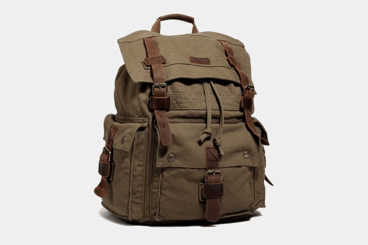 Kattee Canvas &amp; Leather Backpack