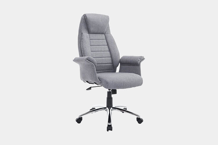 HomCom High Back Fabric Executive Office Chair - Light Gray