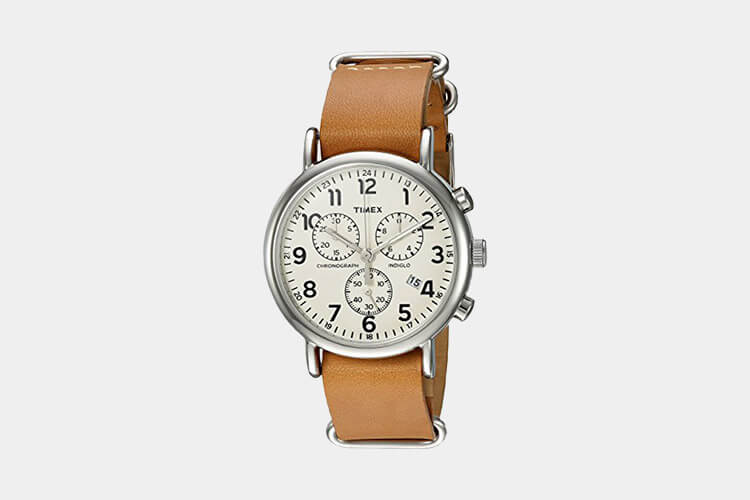 Leather Timex Weekender Chronograph