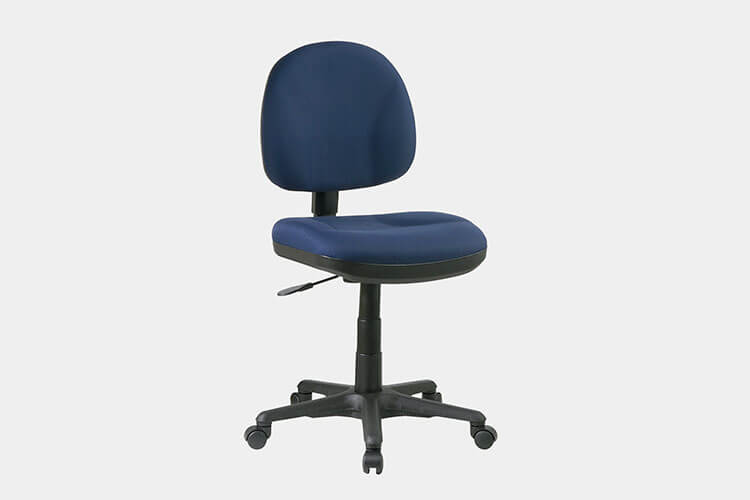 Office Star Sculptured Thick Padded Seat and Back with Built-in Lumbar Support Task Chair without Arms, Navy