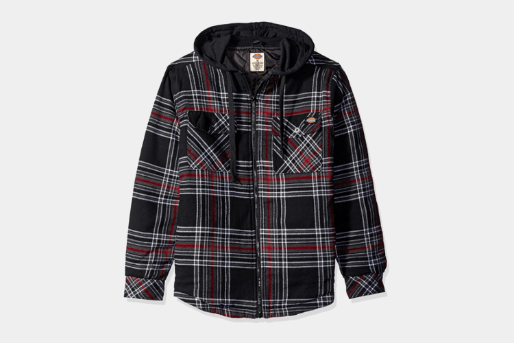 Dickie’ Men’s Quilted Flannel Overshirt with Fleece
