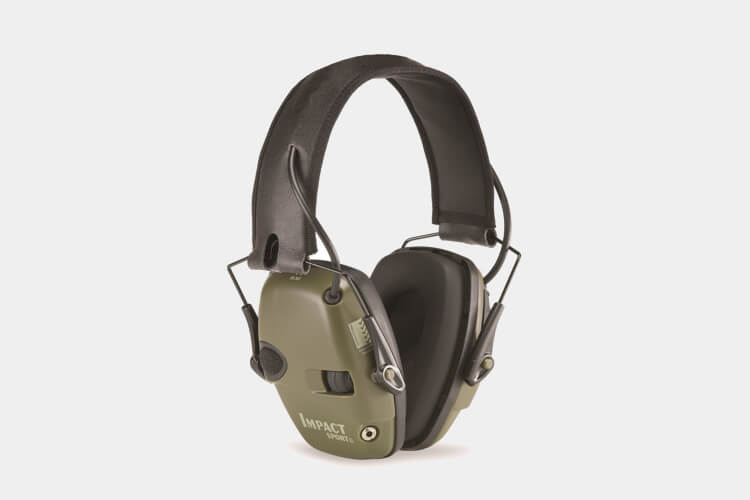 Howard Leight by Honeywell Impact Sport Sound Amplification Electronic Shooting Earmuff in the classic green color