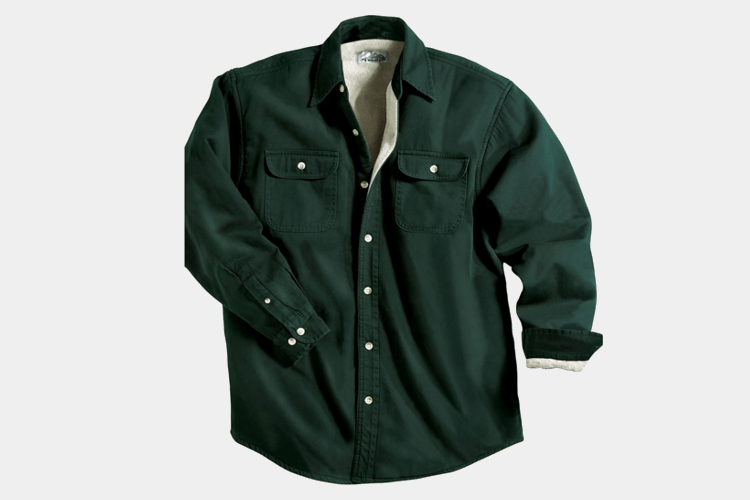 TRM Men’s Cotton Tahoe Stonewashed Fleece Denim Shirt Jacket